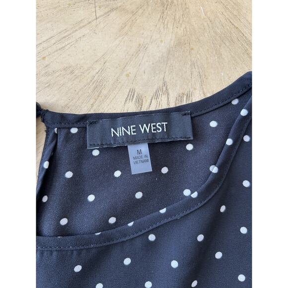 Polka Dot Travel Friendly Women’s Blouse 3/4 Sleeve Sheer Timeless Versatile Med - Picture 6 of 10